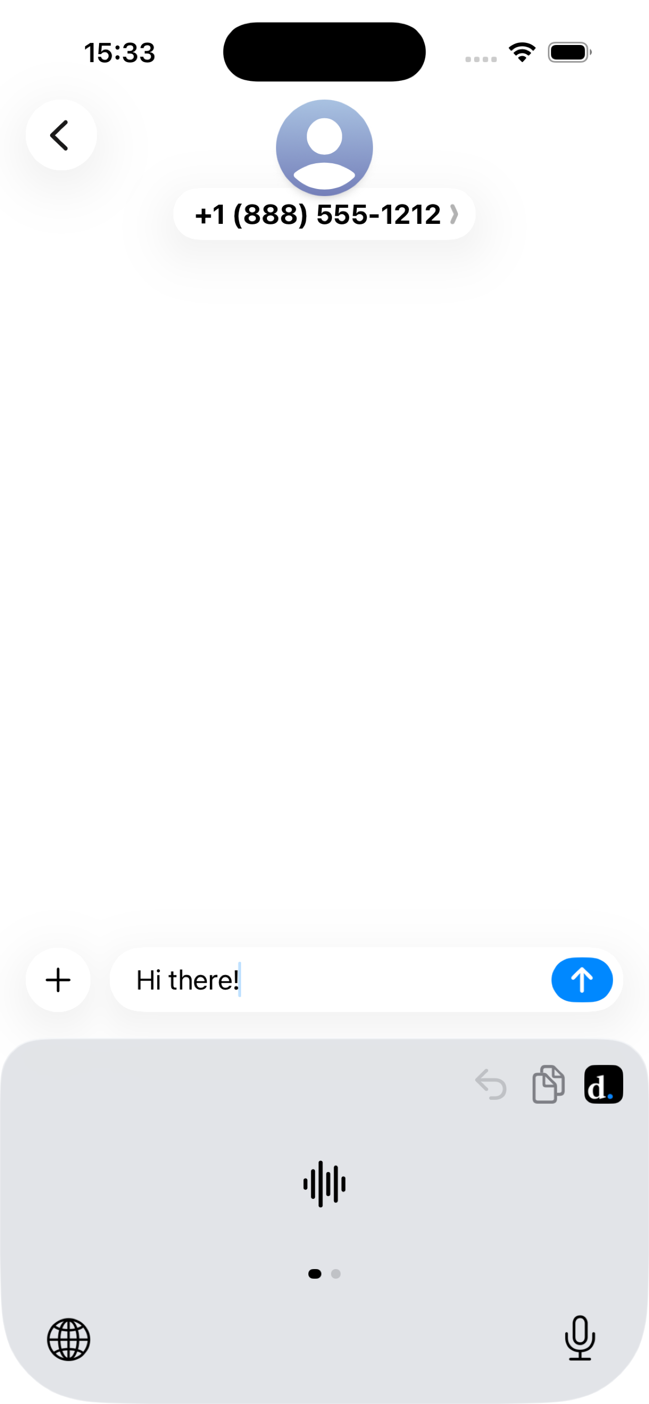 Dictation — voice recording in Messages